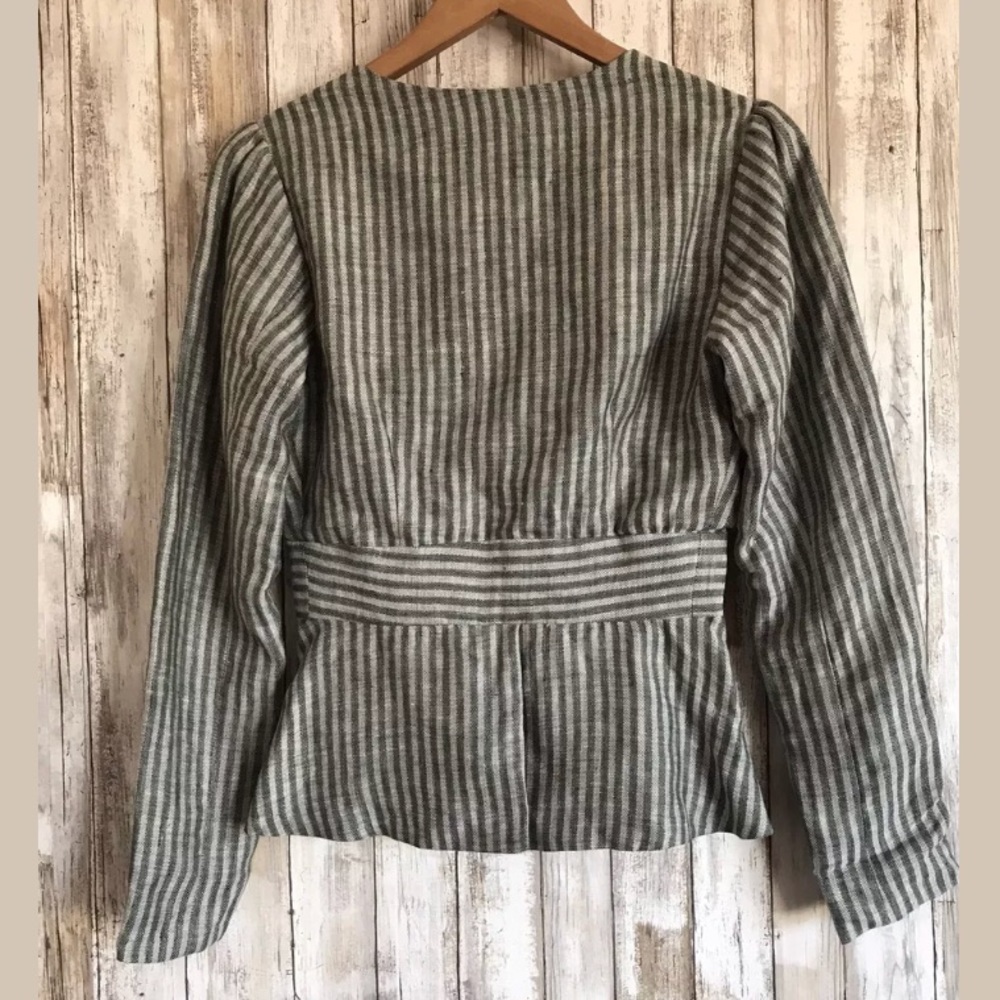 Anthropologie KRISTINIT Blazer SZ XS Striped Bow - Picture 4 of 6